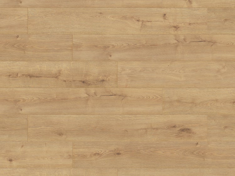 Laminatboden mit Eichenholzoptik und naturgetreuer Holzmaserung als Bodenbelag für Wohnbereiche