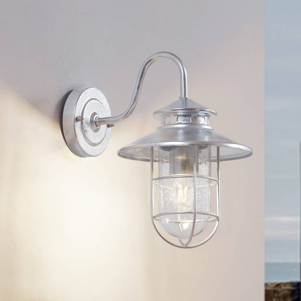 Lindby Wandleuchte außen (Laterne) Celinor (spritzwassergeschützt (Vintage, Industriell) in Chrom aus Metall (1 flammig E27) - Außenwandleuchten Wandlampe Led Außenlampe Outdoor für