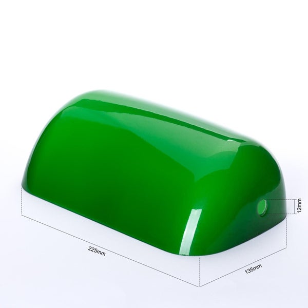 Grüner Lampenschirm aus Glas mit den Maßen 225 mm x 135 mm x 12 mm