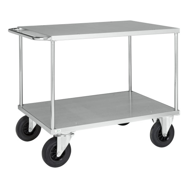 Kongamek Tischwagen, verzinkt 1300x800x870mm mit Ladefläche, Schiebegriff mit Gummibereifung und Bremse