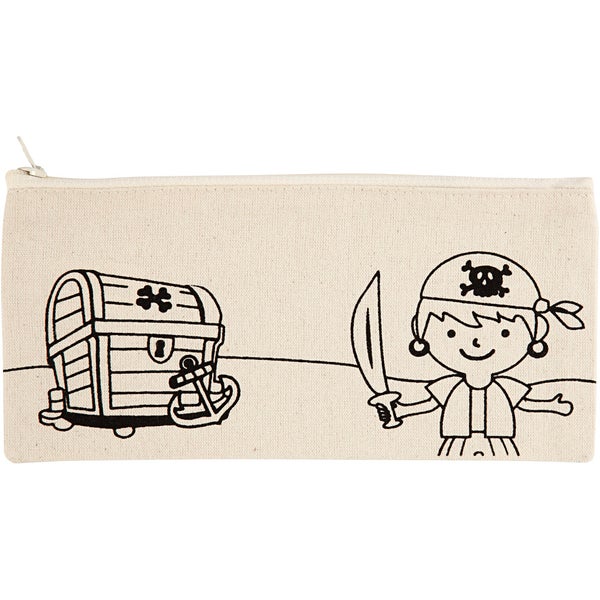 Creativ Company  Mäppchen, Piraten, Größe 21x9 cm, 245 g, Hellnatur, 1 Stk