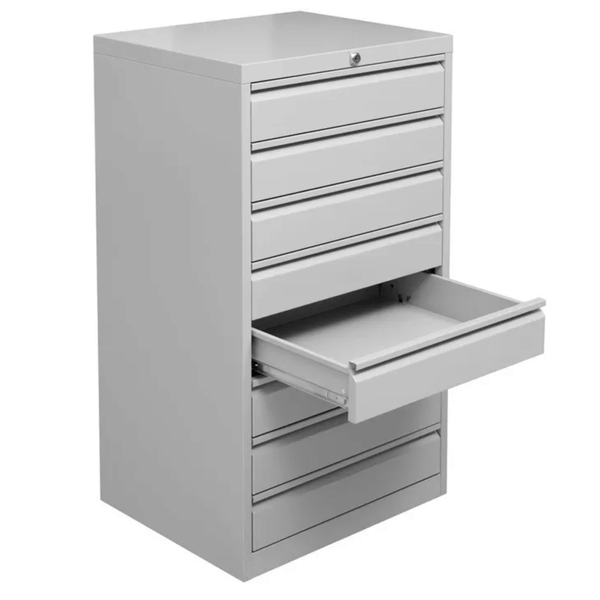 PROREGAL Schubladenschrank Swan 8 Schubladen HxBxT 98 x 53 x 43 cm Grau
