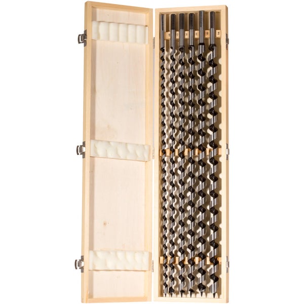 Holzbohrer Set mit verschiedenen Größen in Holzkiste