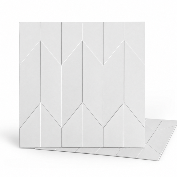 Wandfliese mit geometrischem Reliefmuster in quadratischer Form