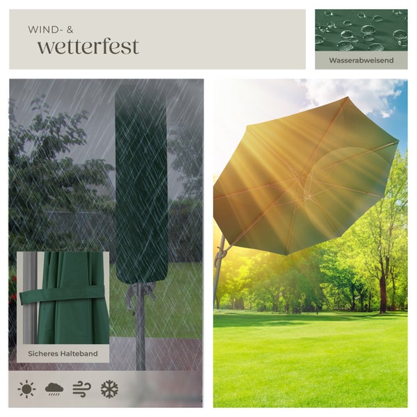 Schutzhülle für Sonnenschirm, wetterfest und wasserabweisend