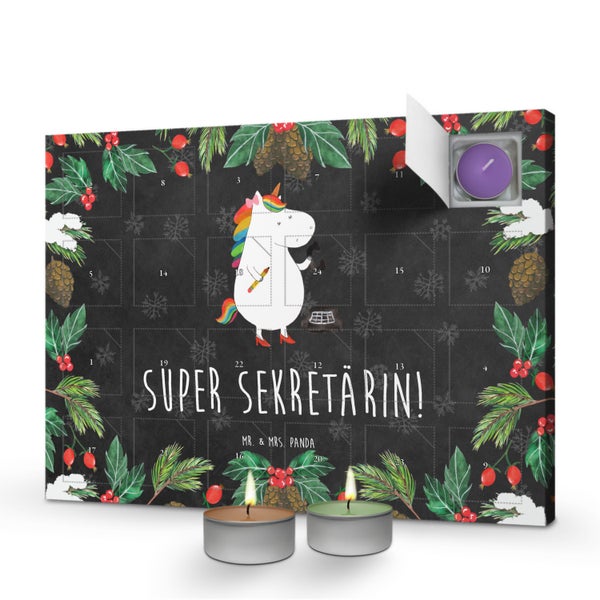 Mr. & Mrs. Panda Duftkerzen Adventskalender Einhorn Sekretärin - Schwarz