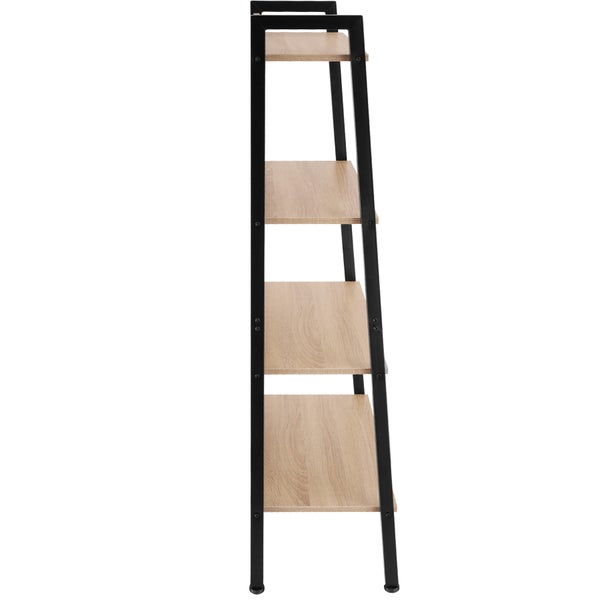 Leiterregal tectake Chatham inklusive Kippschutz, 57,5 x 34 x 138 cm Industrial Style Industrial Holz hell, Eiche Sonoma
