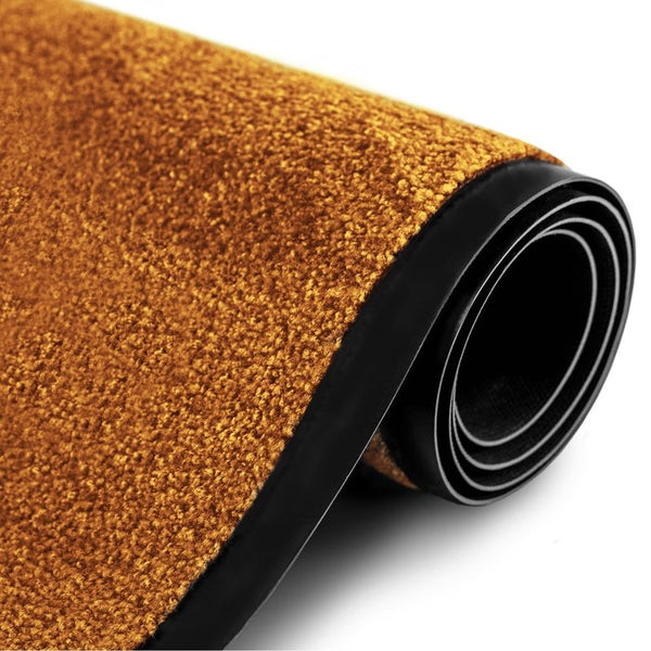 FLOORDIREKT Fußmatte Rhine - Unicolor - Schmutzfangmatte für Innen & Außenbereiche - Braun - 90 x 600 cm