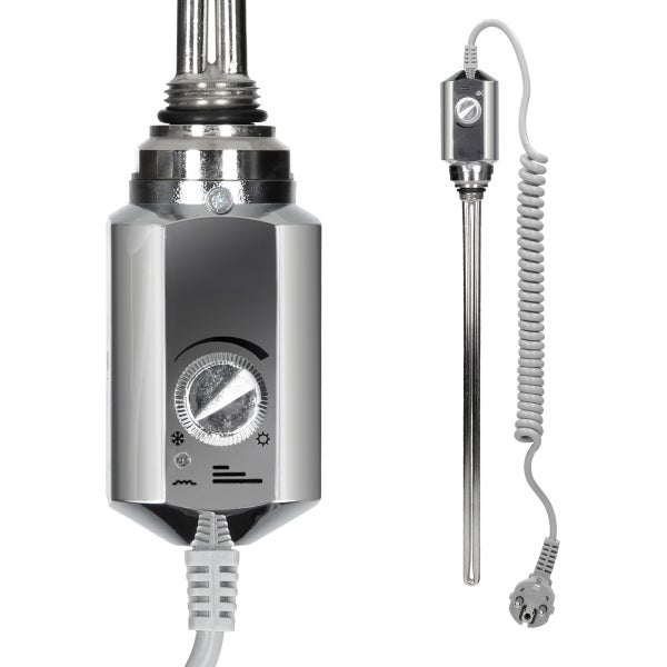 ECD Germany Badheizkörper Elektrisch mit Heizstab 1200W Große Leistung - 400 x 1500 mm - Chrom - gerade mit Seitenanschluss - Heizkörper Handtuchwärmer Handtuchtrockner