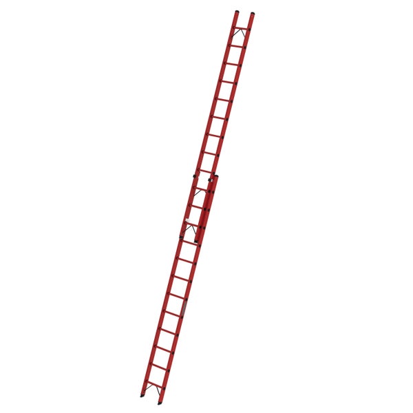 PROREGAL Sprossen-Schiebeleiter GFK 2-Teilig Ohne Traverse 2 x 12 Sprossen