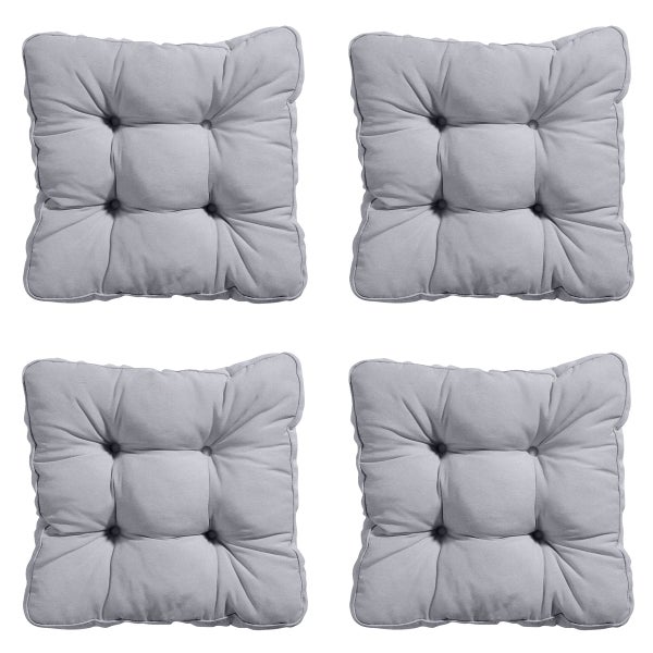 Sitzkissen Florance Panama hellgrau - Ca. 47x47 cm - 4er-Set