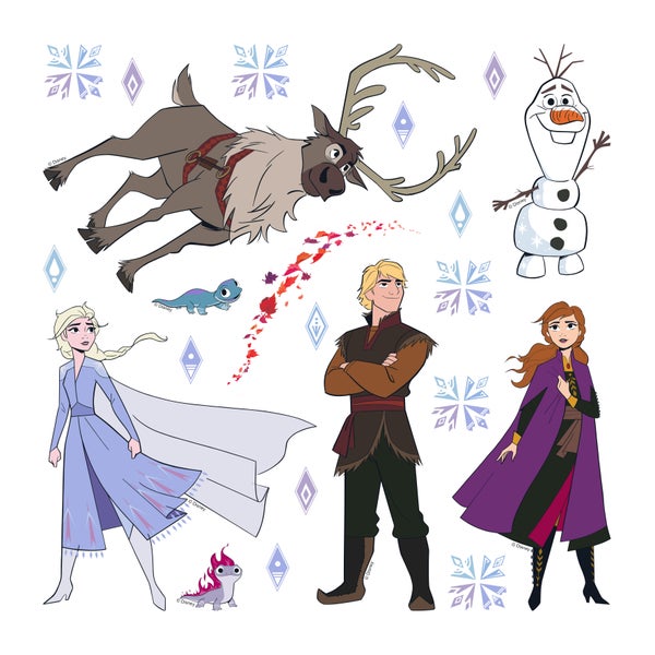 Disney Wandtattoo Die Eiskönigin Blau, Braun und Lila - 30 x 30 cm - 600231