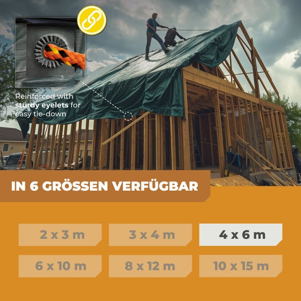 Abdeckplane in Grün 90g/m² 4x6m