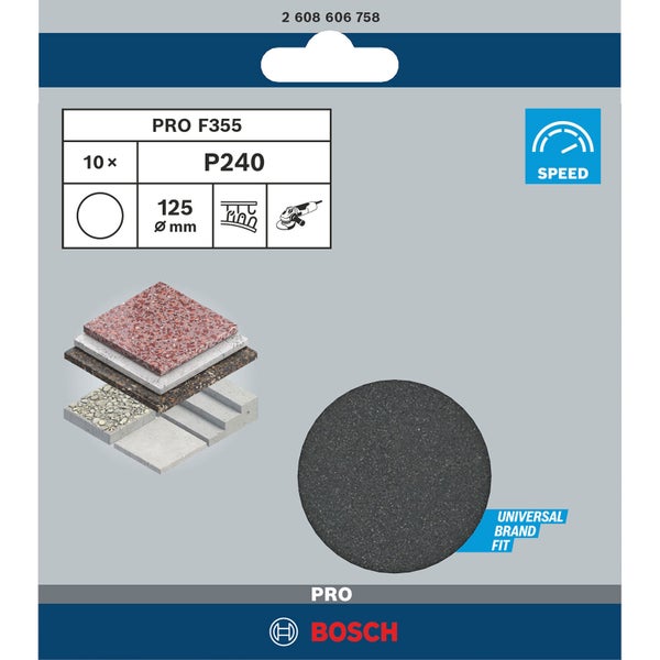 Bosch PRO F355 Schleifblatt 125 mm 240 - 2608606758