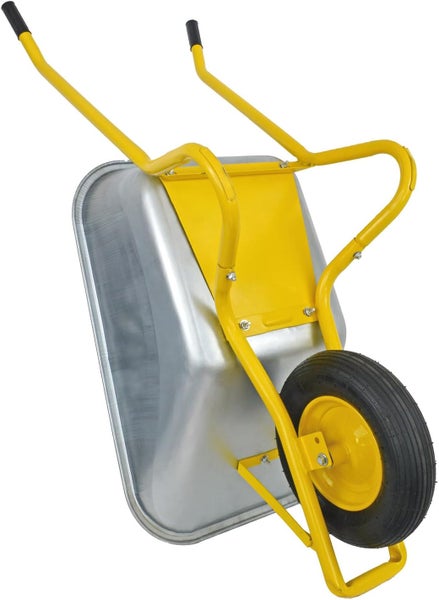 Schubkarre mit Stahlwanne und einem Rad