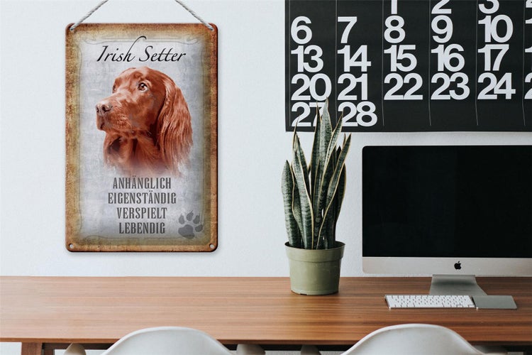 Blechschild Spruch 20x30cm Irish Setter Hund Schild