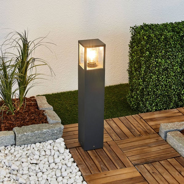 Lucande Wegeleuchte / Pollerleuchte, spritzwassergeschützt IP54 Aussenleuchte 65 cm 1x E27 max. 15W ohne Leuchtmittel Außenleuchte Garten Hof