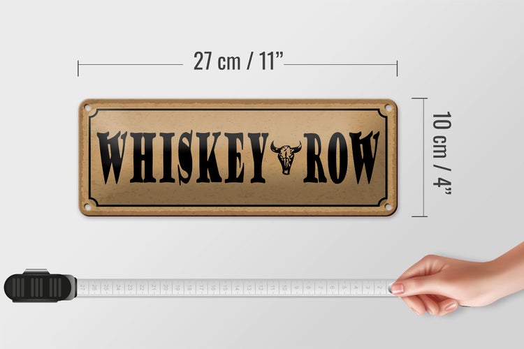 Blechschild Spruch 27x10cm Whiskey Row Dekoration