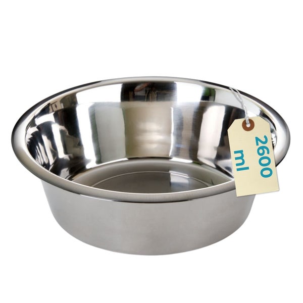 Futternapf aus Edelstahl mit einem Fassungsvermögen von 2600 Milliliter