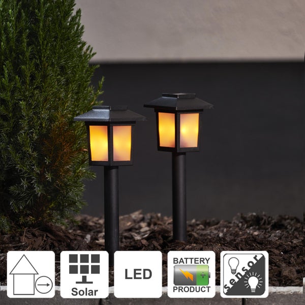 Zwei Solarleuchten für den Garten mit LED und Sensor