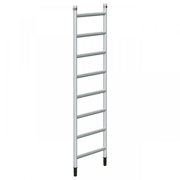 Vertikalrahmen aus Aluminium für Gerüste mit acht Sprossen.