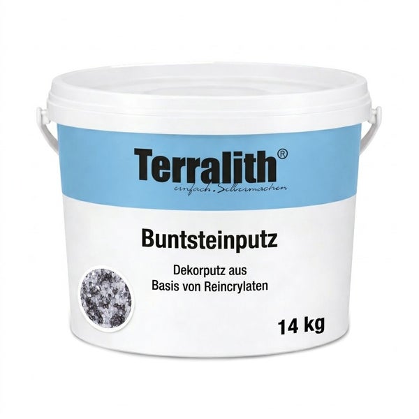 Terralith Buntsteinputz auf Reinacrylat-Basis, 14 Kilogramm Eimer.