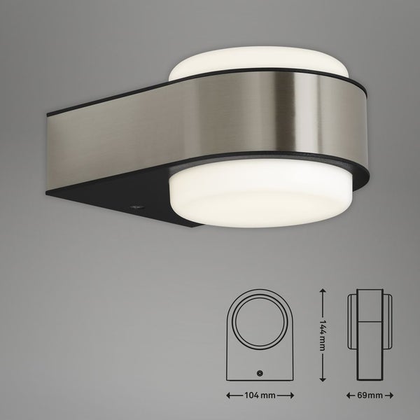 LED Außenwandleuchte Außenlampe Edelstahl 6,5W IP44 4000K Kunststoff Briloner