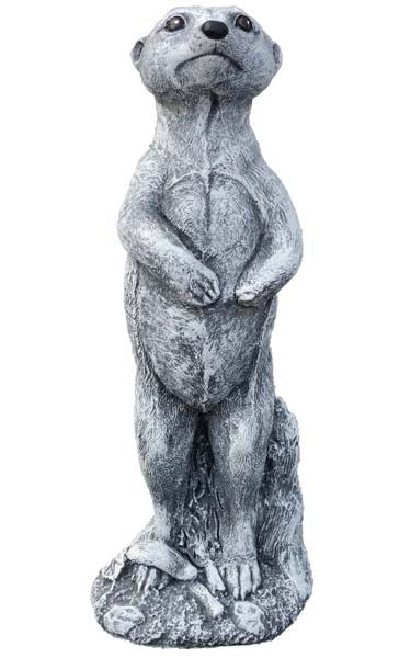 Stehende Erdmännchen Gartenfigur aus Kunststein zur Dekoration im Außenbereich
