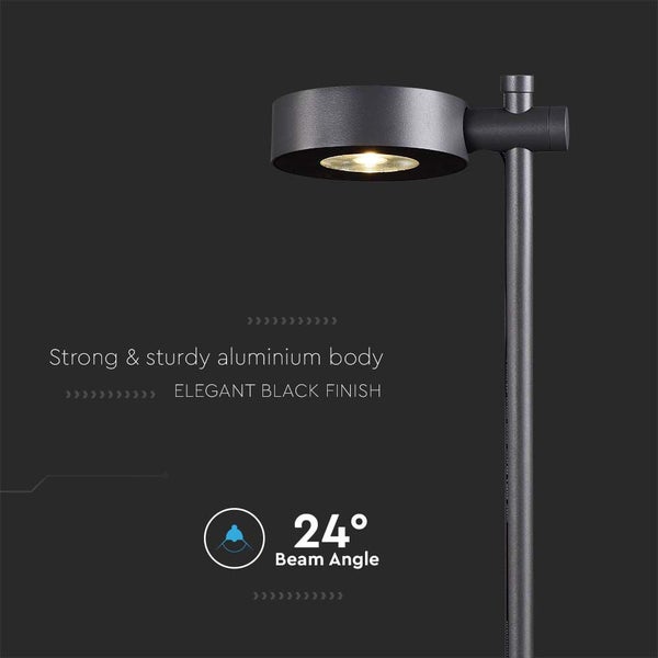 V-TAC VT-11107-B - Außenbeleuchtung - Pollerlampen - IP65 - Schwarzes Gehäuse - 6 Watt - 620 Lumen