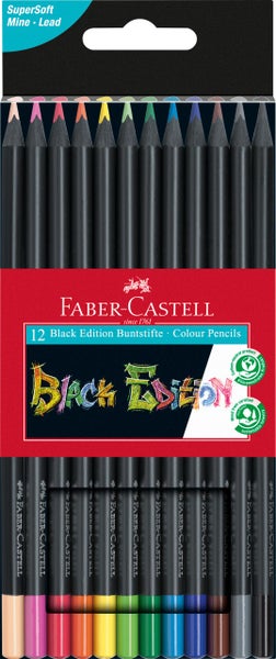 Faber-Castell Buntstifte Black Edition 12er Kartonetui