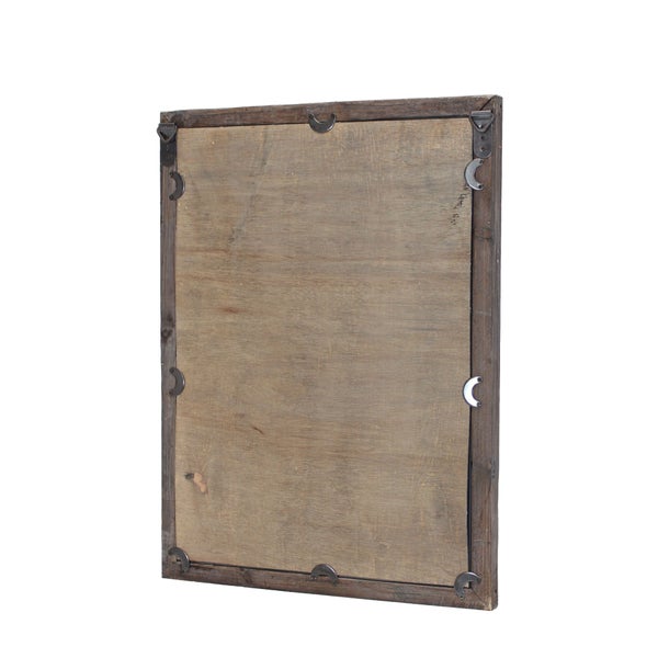 FRANK FLECHTWAREN | Holzspiegel Fenster, HOLZ, GLAS, 40 x 53 cm, Breite aufgeklappt 69 cm