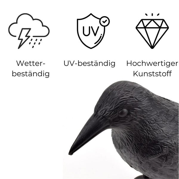 Taubenabwehr Vogelabwehr Krähe Raben Attrappe Taubenschreck Vogelschreck Vogelabwehr Vogelscheuche Tauben vertreiben