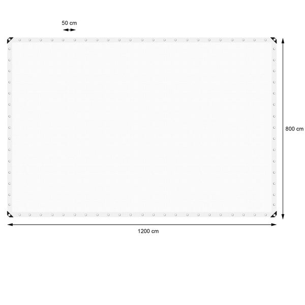 ECD Germany Abdeckplane Gewebeplane mit Ösen 8x12m 96m² 180g/m² Weiß aus Polyethylen Schimmelresistent Wasserdicht Reißfest Schutzplane Bootsplane Gartenplane Holzplane Plane für Gartenmöbel Pool Auto