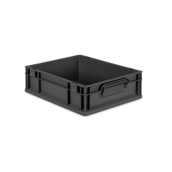 Eurobox NextGen Grip, HxBxT 12x30x40cm, 11 Liter, Griffe geschlossen, Schwarz, Eurobehälter, Transportbox, Transportbehälter, Stapelbehälter