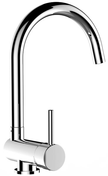 Wasserhahn Vorfenster Küchenarmatur, Umklappbar 6 CM, LINKER HEBEL, mit 360° schwenkbarem U-Auslauf, Verchromt