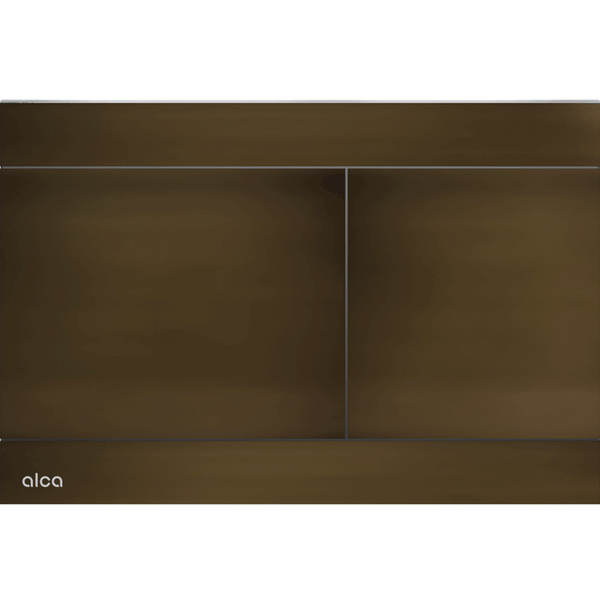 Alca Toiletten-Betätigungsplatte mit Zwei-Mengen-Spülung in Bronze-Optik.