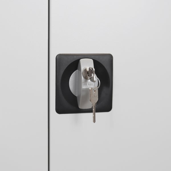 PROREGAL Flügeltürschrank Owl mit 4 Fachboden | HxBxT 195x95x60cm | Lichtgrau | Spind, Aufbewahrungsspind, Arbeitsschrank