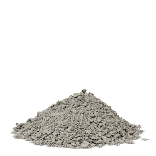 Ein Haufen graues Mineralgranulat.