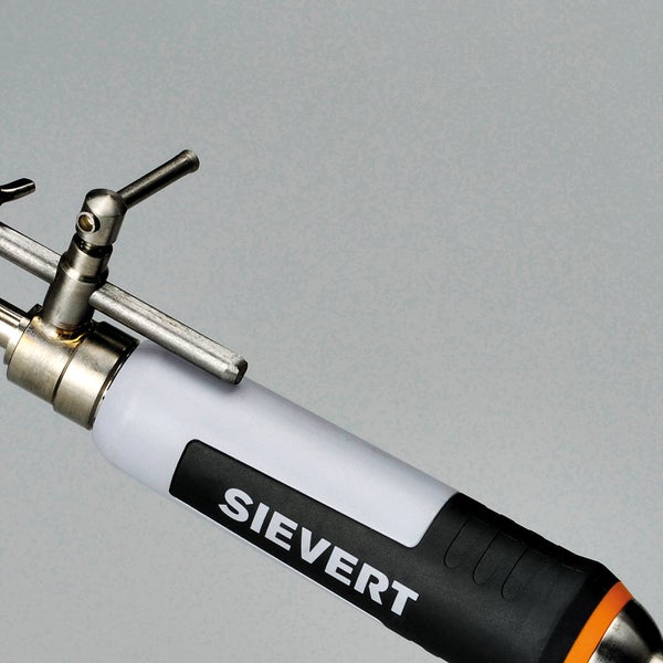 Handgriff von Sievert für Lötgeräte mit Einstellventilen aus Metall.