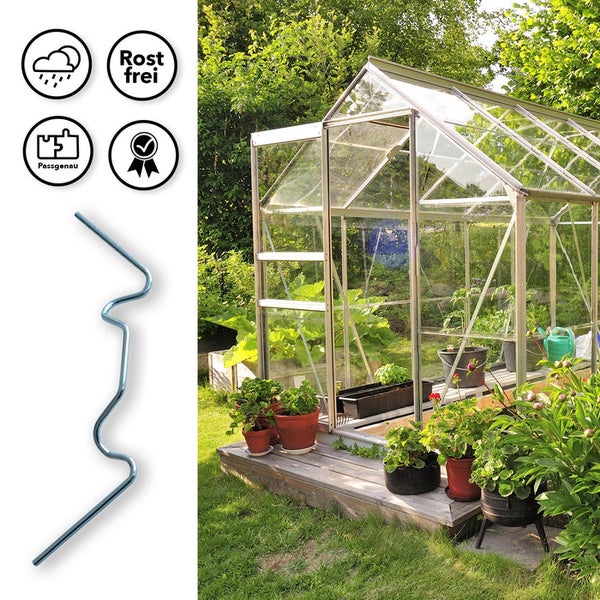FLOORDIREKT Gewächshausklammern - Montageklammern für den Gartenbau - 120er Set - 8,5 x 3 cm