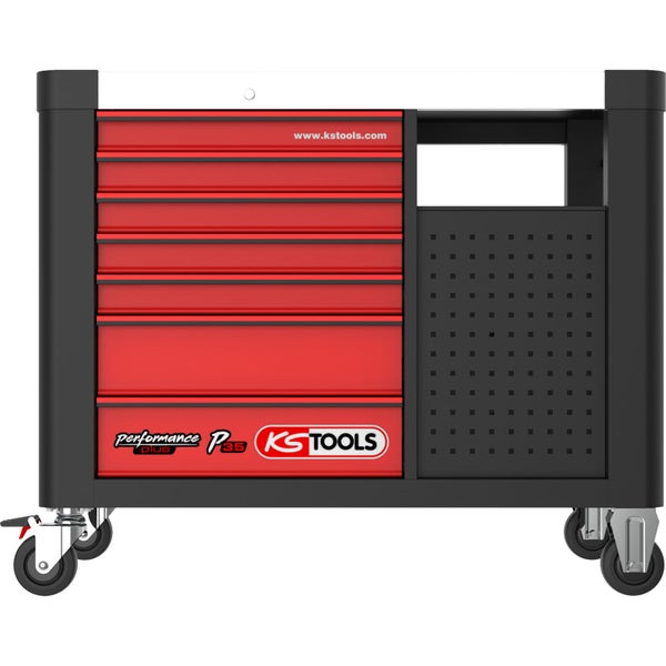 KS TOOLS PERFORMANCEplus P35 SCHWARZ/ROT Werkstattwagen mit 12 Schubladen - 873.5008