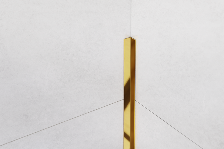 Edelstahl-Inneneck-Li-Profil 1 cm x 1 cm x 270 cm – poliertes Gold