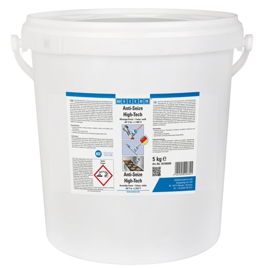 WEICON Anti-Seize High-Tech Montagepaste|metallfreie Schmier- und Trennmittelpaste|5 kg|weiß
