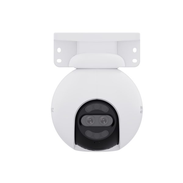 EZVIZ WLAN-Überwachungskamera mit Doppellinse und Wandhalterung.