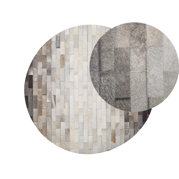 Teppich DUTLAR Beige ø 140 cm Echtleder