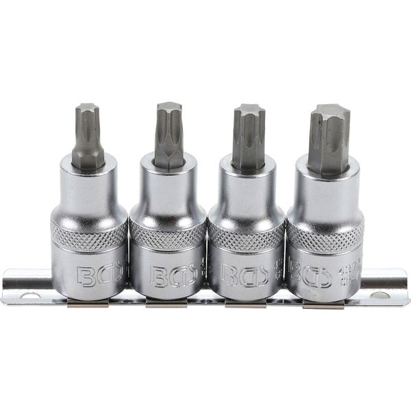 BGS Bit-Einsatz-Satz Antrieb Innenvierkant 12,5 mm (1/2) T-Profil (für Torx) T40 - T55 4tlg. - 8886
