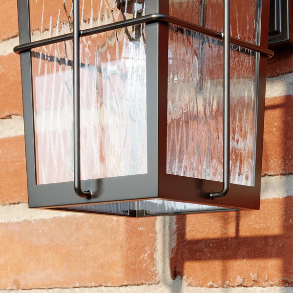 Lindby Wandleuchte außen Charmaine (Retro, Vintage Antik) in Braun aus Aluminium (1 flammig E27) - Außenwandleuchten Wandlampe Led Außenlampe Outdoor für Außenwand/Hauswand Haus