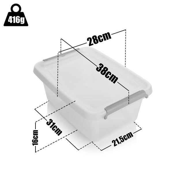 BigDean 3 Stück 12,5 L Aufbewahrungsbox mit Deckel transparent BPA- frei & lebensmittelecht – stapelbare robuste Aufbewahrungsbox – Aufbewahrungsboxen mit Klickverschluss