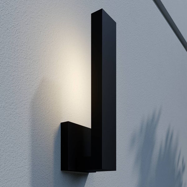 Lindby LED Wandleuchte außen Isadore (spritzwassergeschützt (Modern) in Schwarz aus Aluminium (1 flammig, ) - Außenwandleuchten Wandlampe Led Außenlampe Outdoor für
