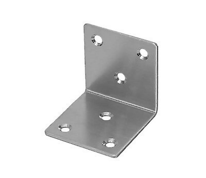 Winkelverbinder aus Metall mit Bohrungen